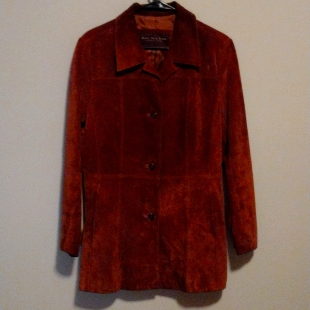 Marc New York Large Brown Leather Coat.